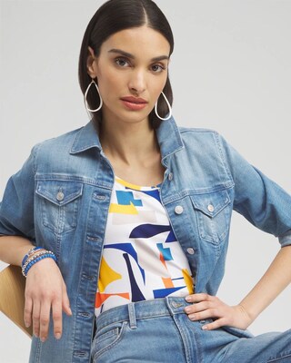 ホットセール 口コミ Cool™ of Touch Abstract Chico's | Tank Polished ヴァイスシュヴァルツ